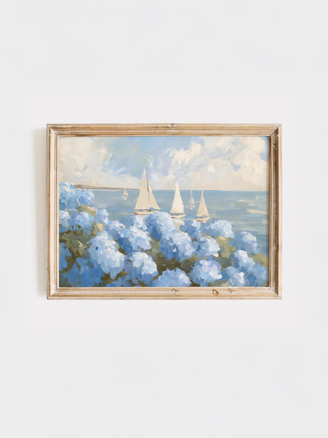 Sailboats Painting Coastal Wall Art Art Print