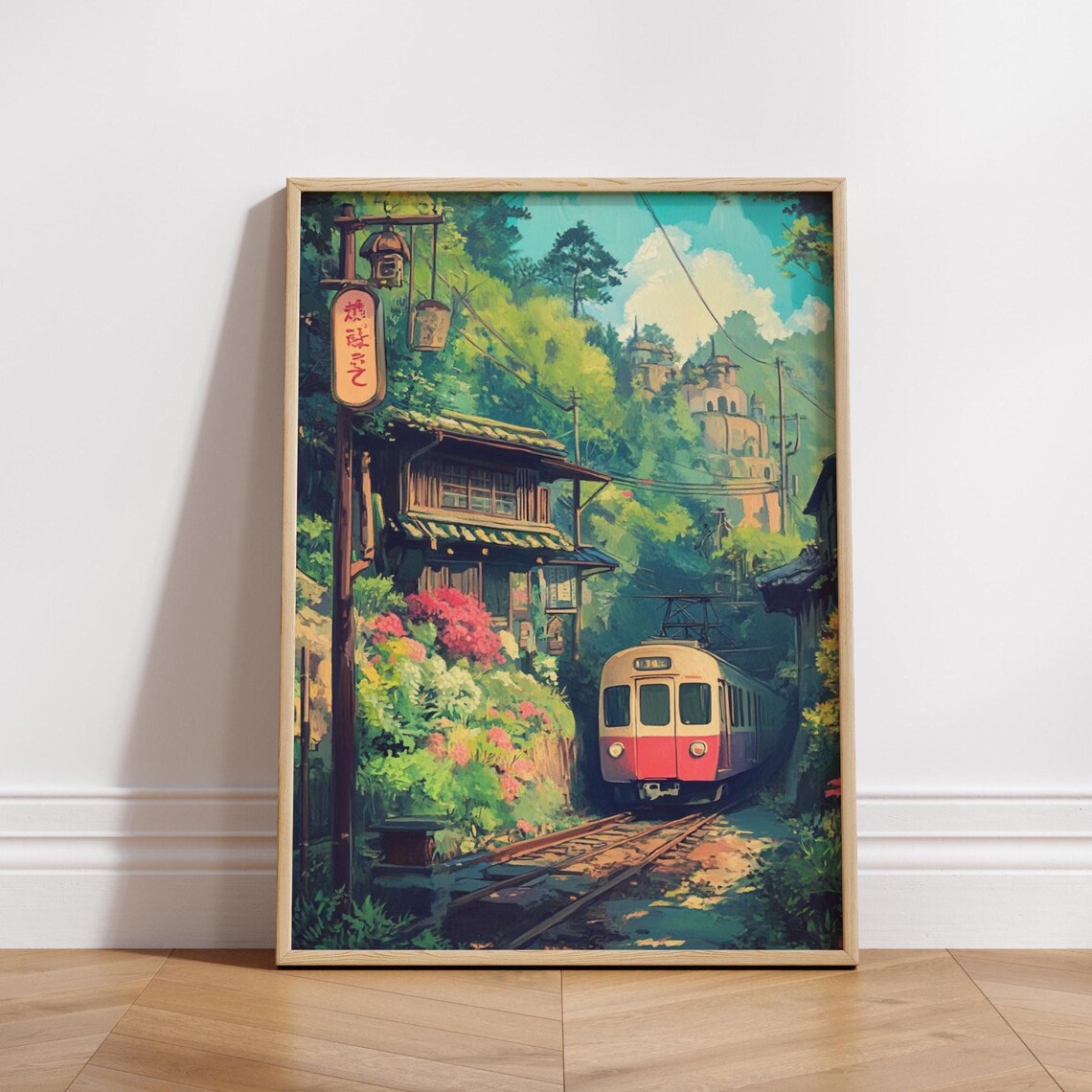 Train Journey Anime Style Nature Wall Art Poster