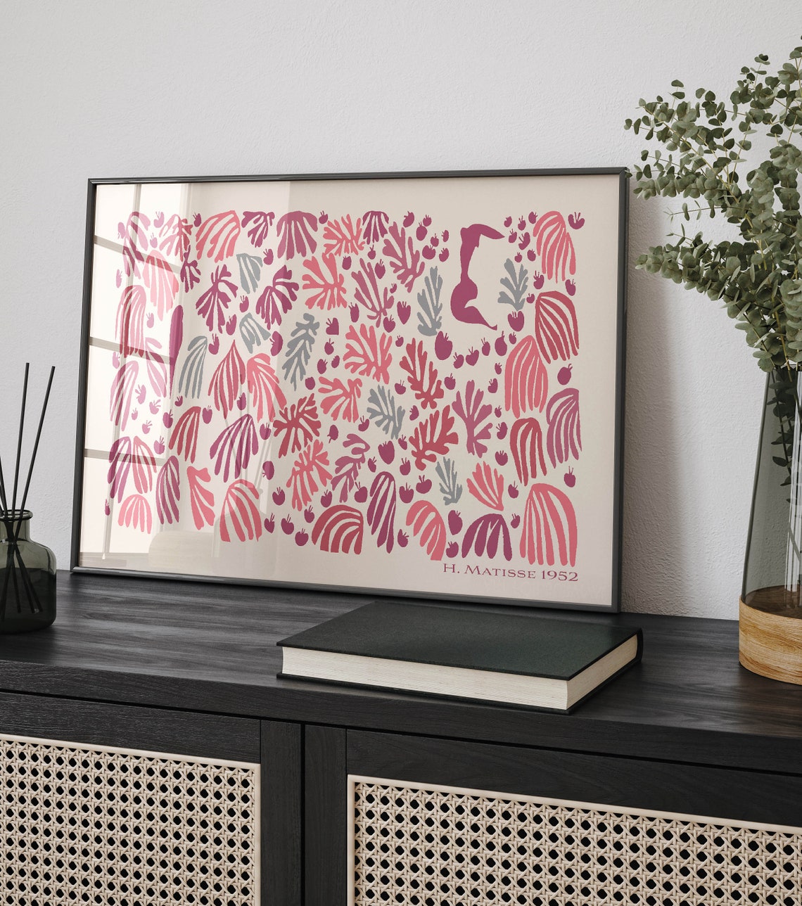 Henri Matisse Pink Leaf Pattern 1952 Botanical Cutout Poster - Image 2