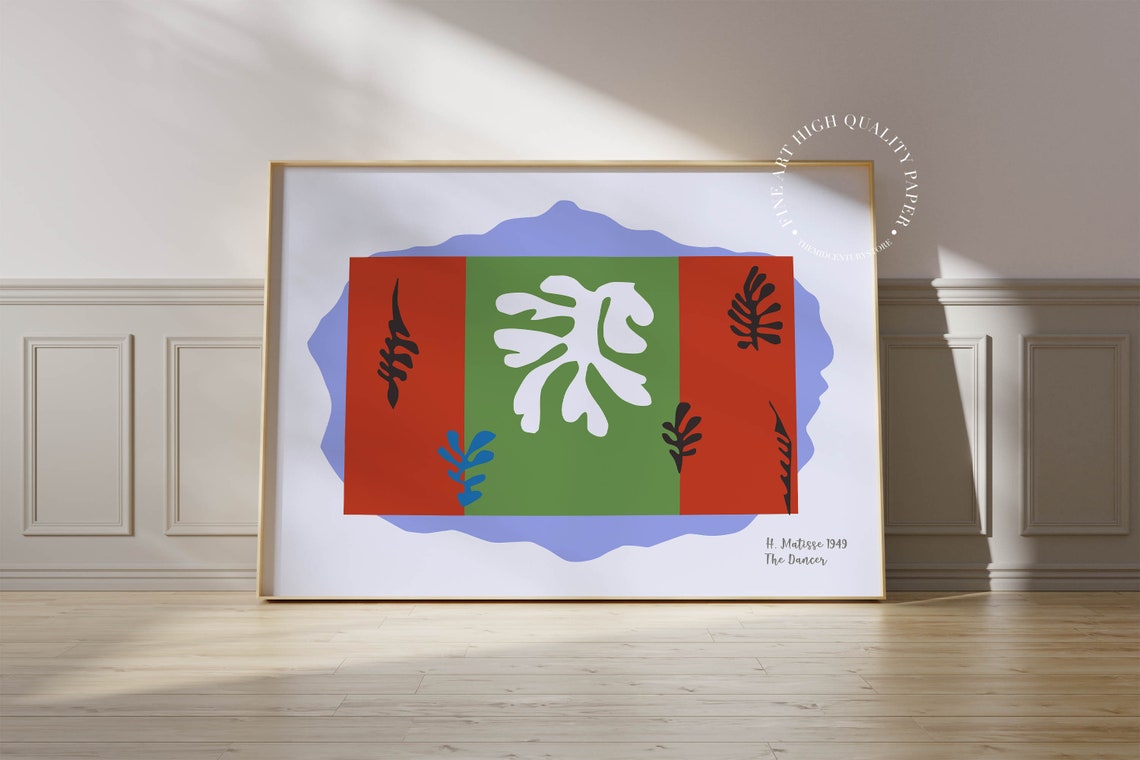 Abstract Henri Matisse Print Minimalist Modern Poster Mid Century Modern Wall Art The Dancer 1949