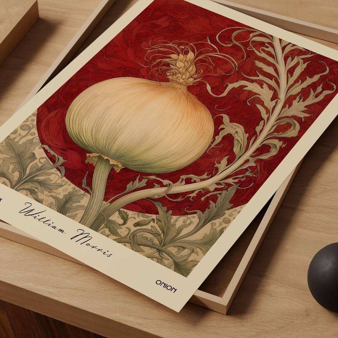 Onion Kitchen Art Print, William Morris Botanical - Image 2