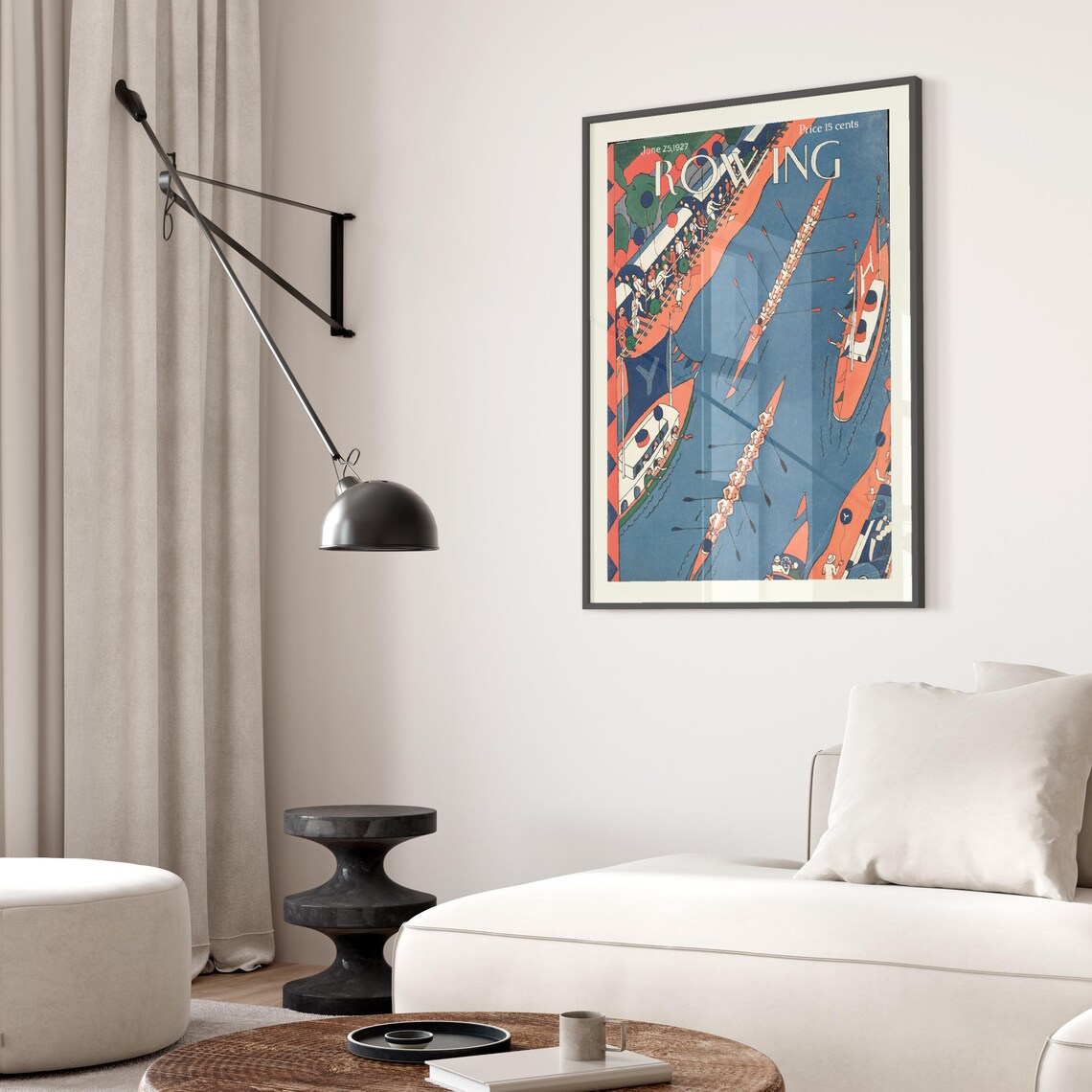 Vintage Rowing, Mid Century Sports Art Print - Image 2
