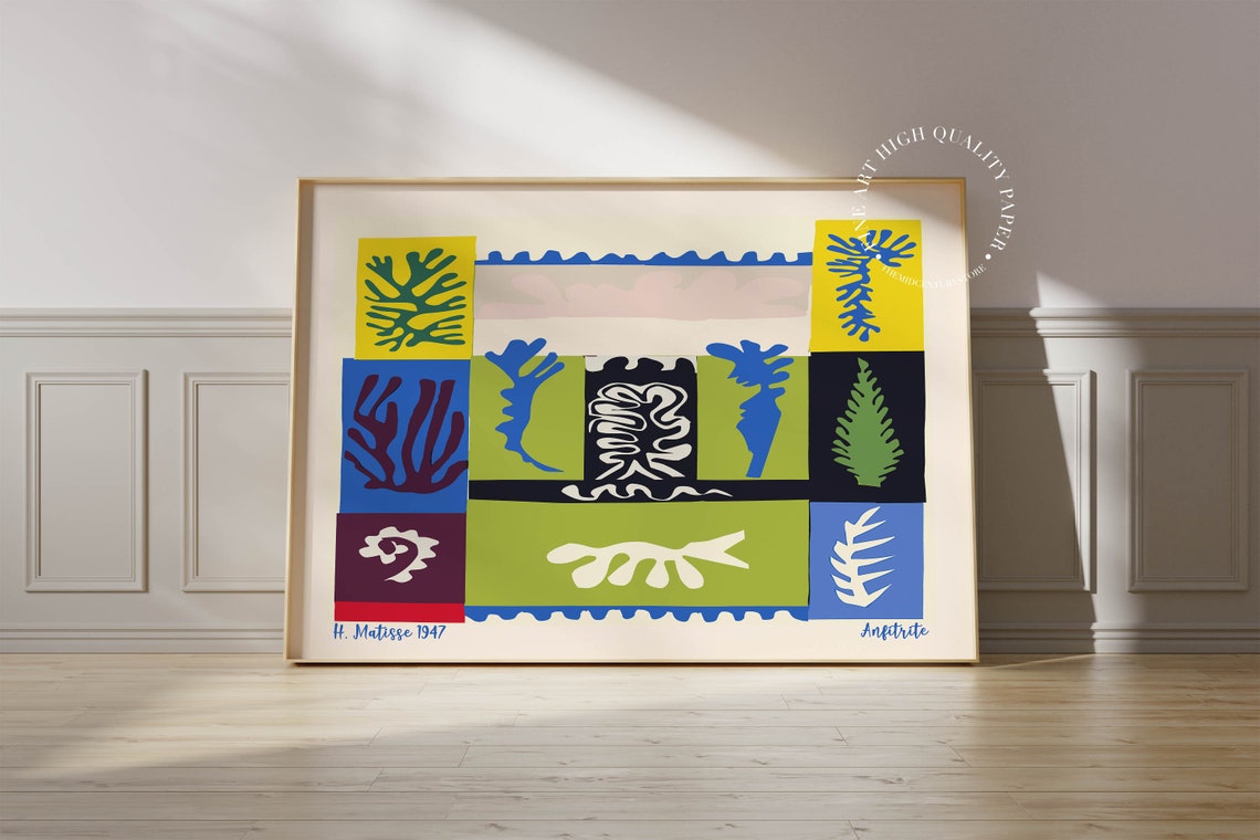 Henri Matisse Print Anfitrite 1947 Mid Century Modern Wall Art Abstract Colorful Poster