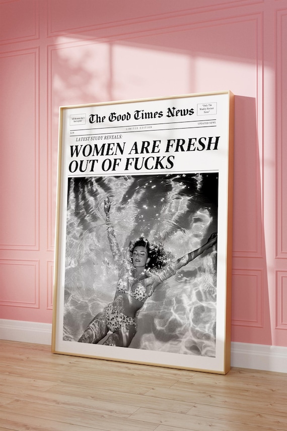 Black And White Good Times News Retro Wall Print