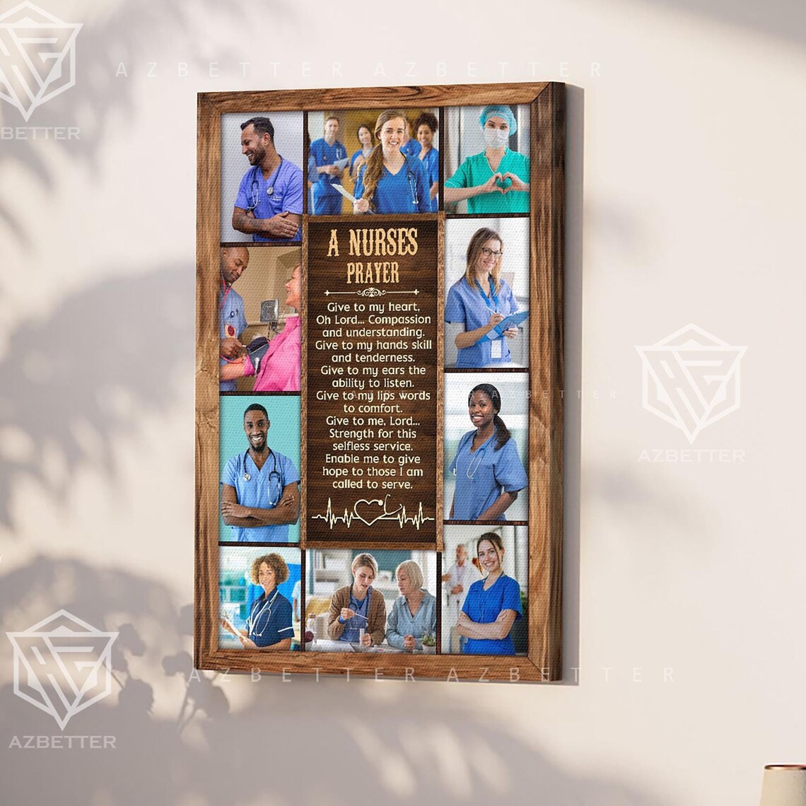 A Nurse's Prayer Photo Collage Tribute Gift For Nurses Wall Poster