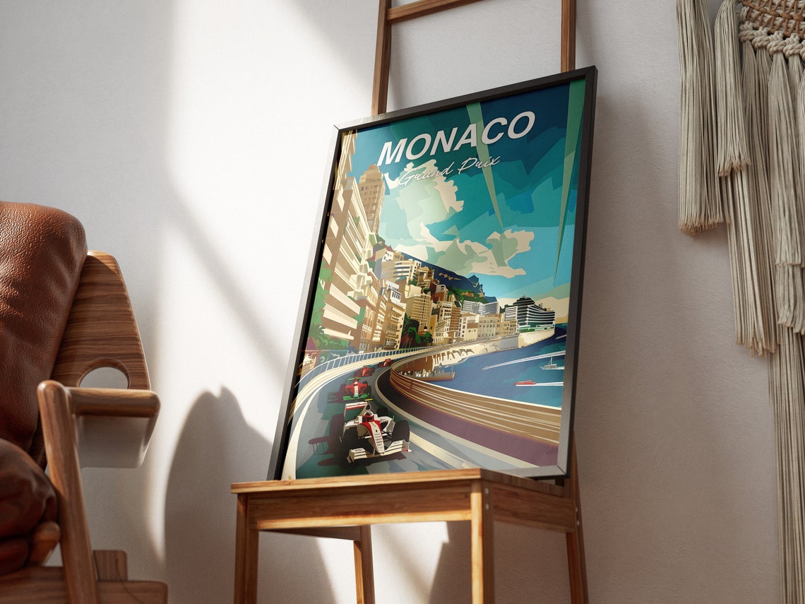Monaco Grand Prix Formula 1 Street Circuit Racing Art Poster - Image 2