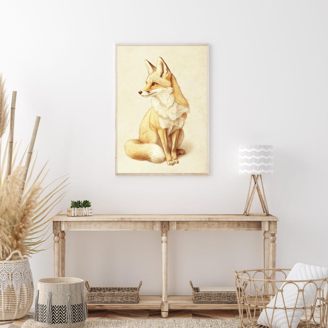 Fox Wall Art Watercolor Fox Woodland Animal Poster Minimalist Nature Decor Fox Lover Gift Rustic Home Print - Image 3