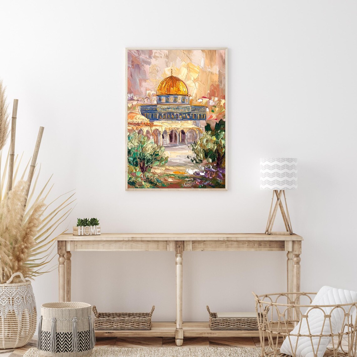 Jerusalem Temple Mount Golden Dome Old City Oil Painting Poster - Image 3