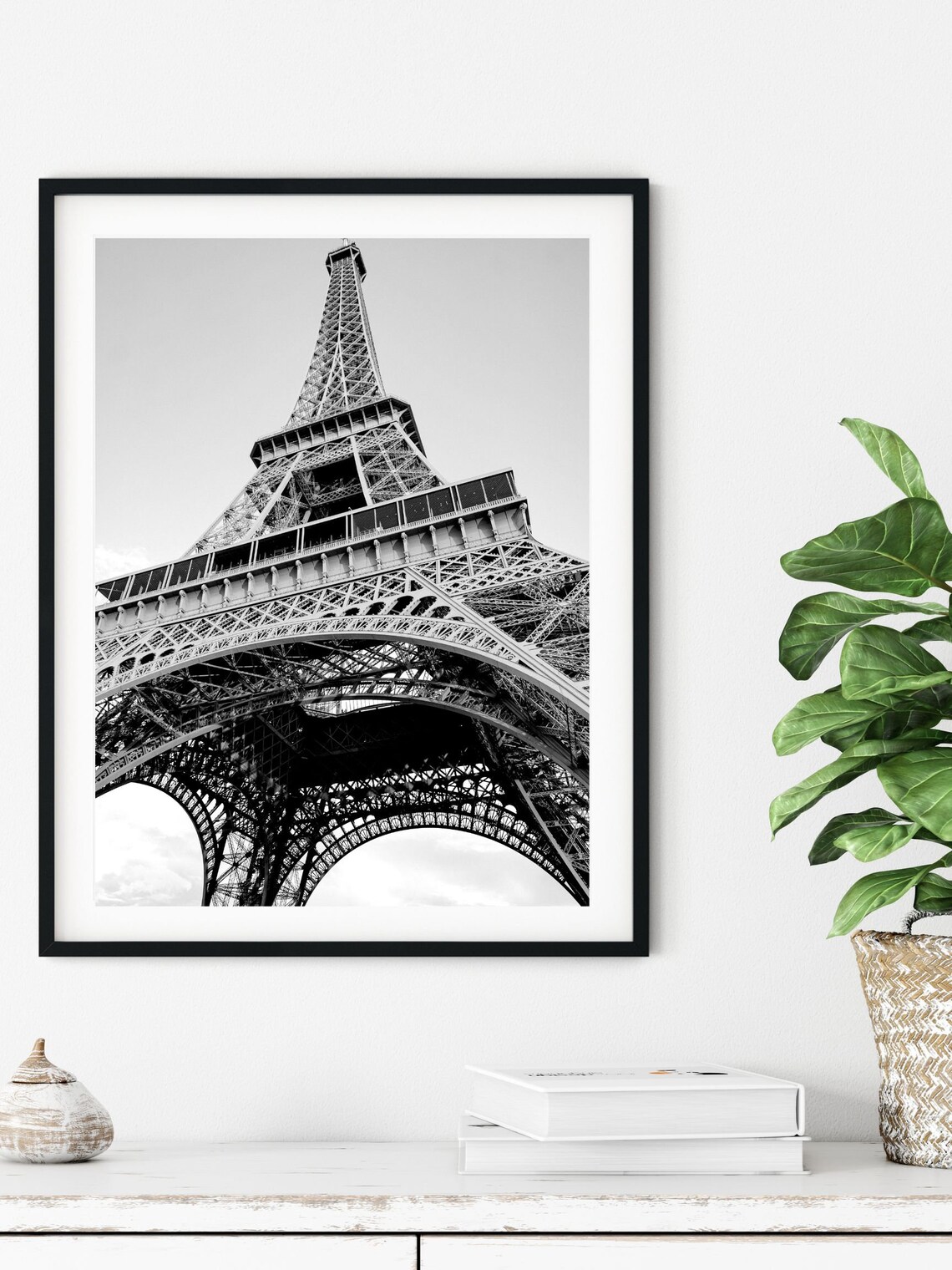 Eiffel Tower Paris Black And White Travel Poster - Image 5