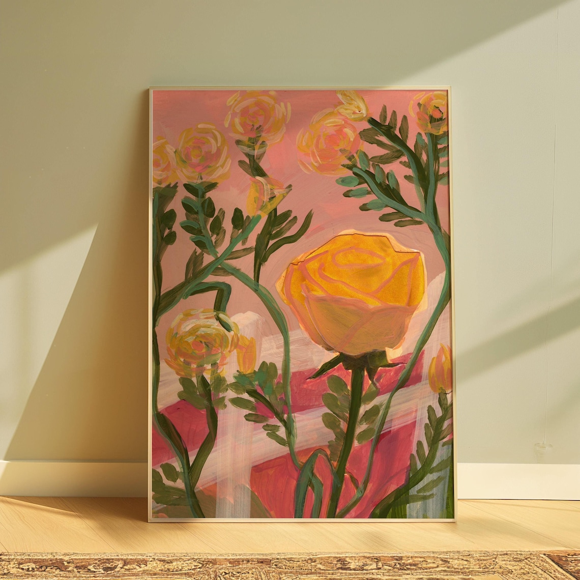 Yellow Rose Of Texas Abstract Floral Art Print