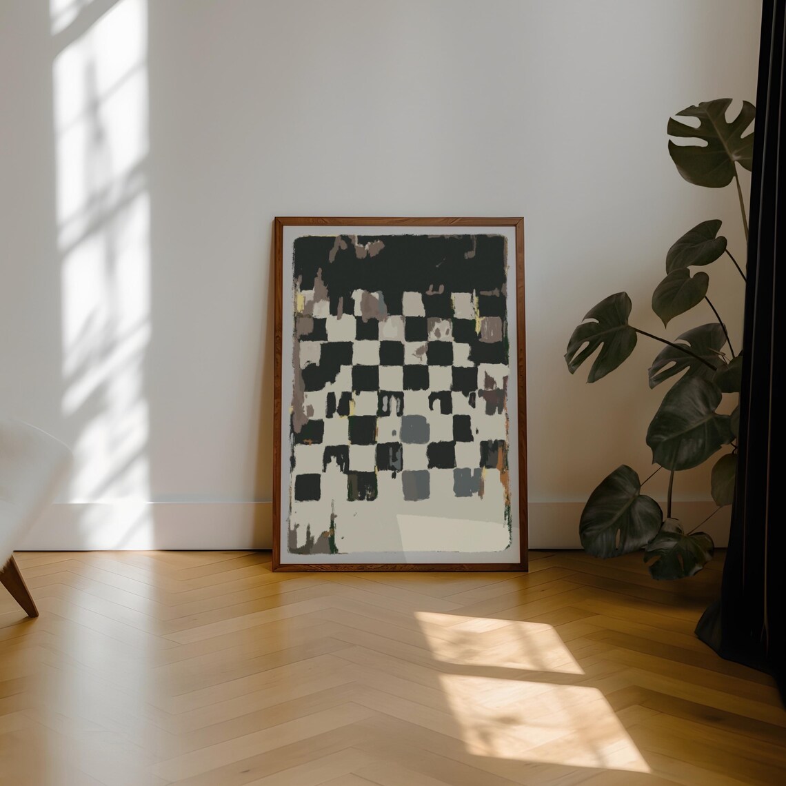 Vintage Chess Board Abstract Art Print, Chess Lovers - Image 4