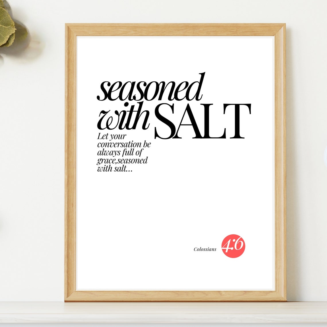 Seasoned With Salt Bible Verse Print Scripture Typography Poster Christian Affirmation Motivational Quote Kitchen Wall Art - Image 4