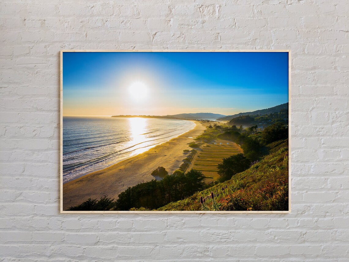 Stinson Beach Real Photo Poster, USA Travel Decor