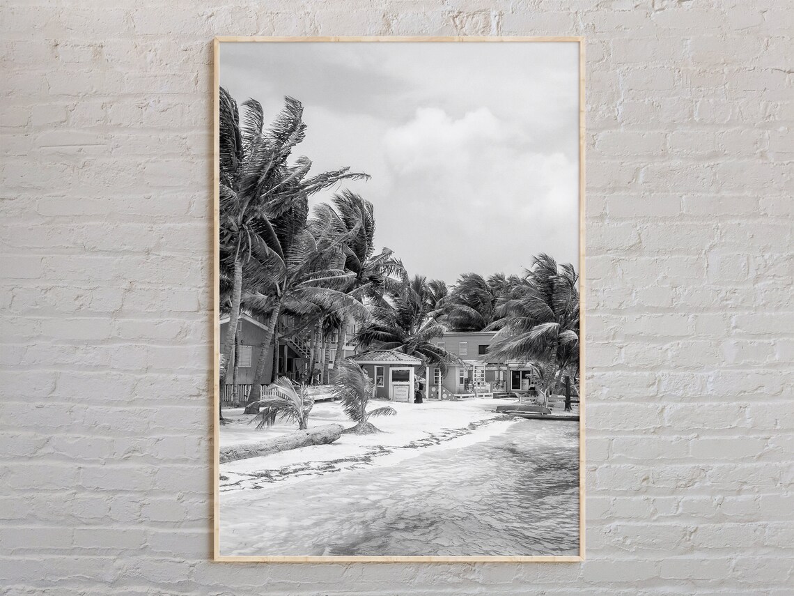 Black And White Belize Print Wall Art Poster Photo Decor Central America