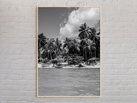 Black And White Haiti Print Wall Art Poster Photo Decor Beach Caribbean