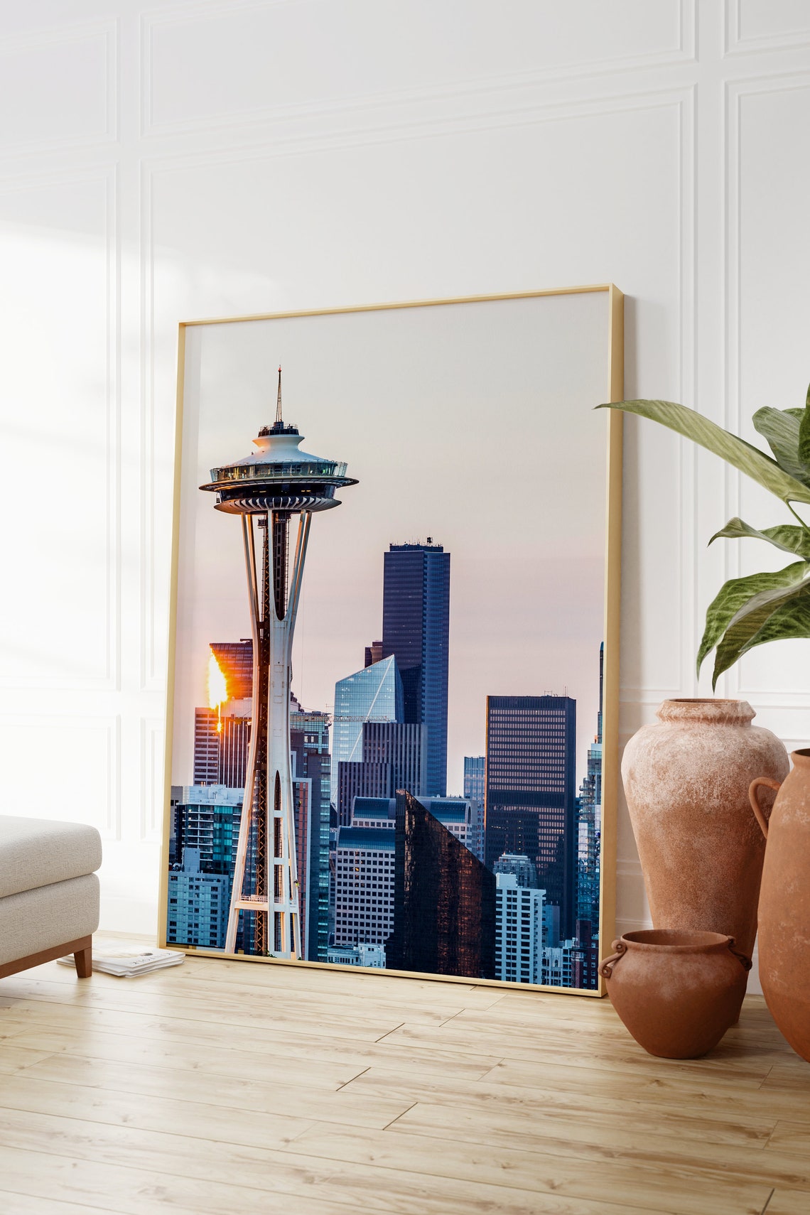 Seattle Space Needle at Sunset City Skyline Washington Poster - Image 2
