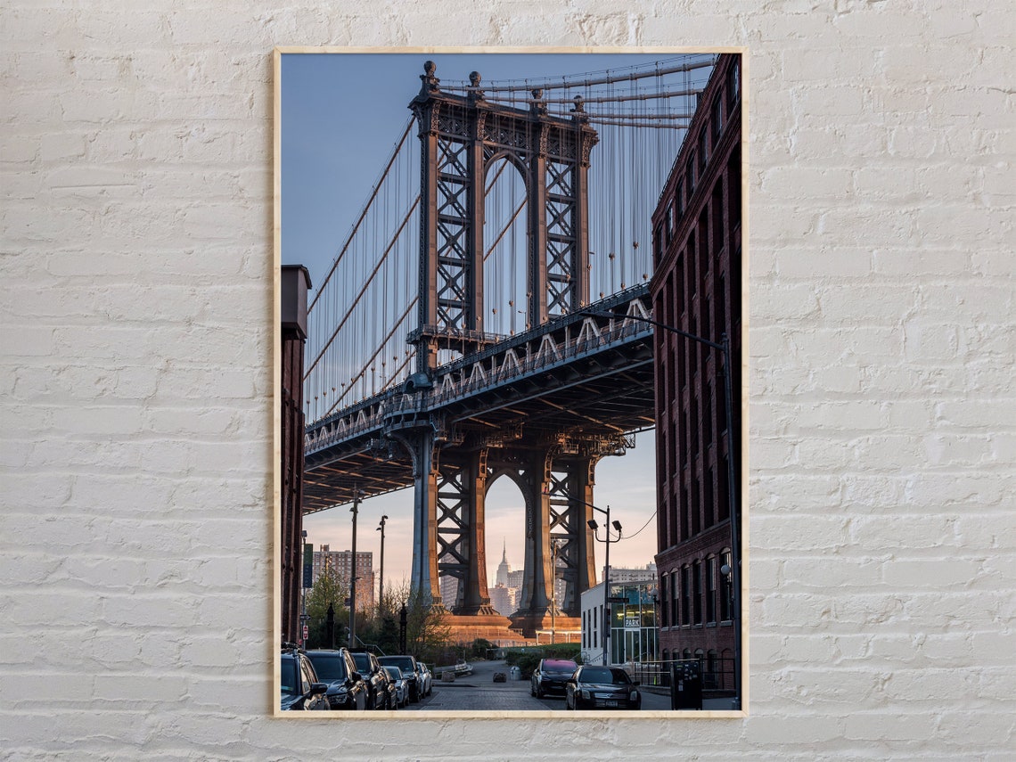 Brooklyn DUMBO Manhattan Bridge Empire State View New York City Poster