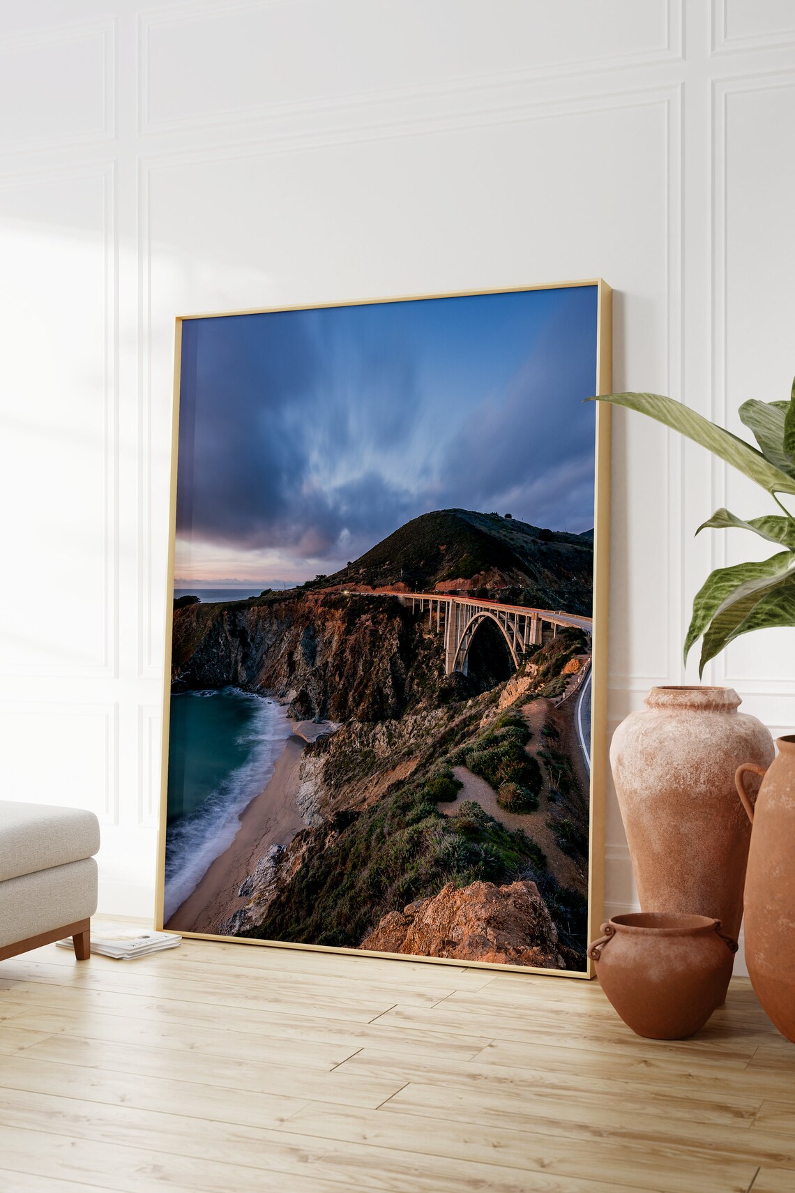 Big Sur California Bixby Creek Bridge at Dusk Over Ocean Poster - Image 2