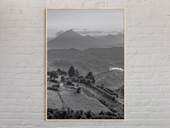 Black And White Uganda Print Wall Art Poster Photo Decor Kampala Africa