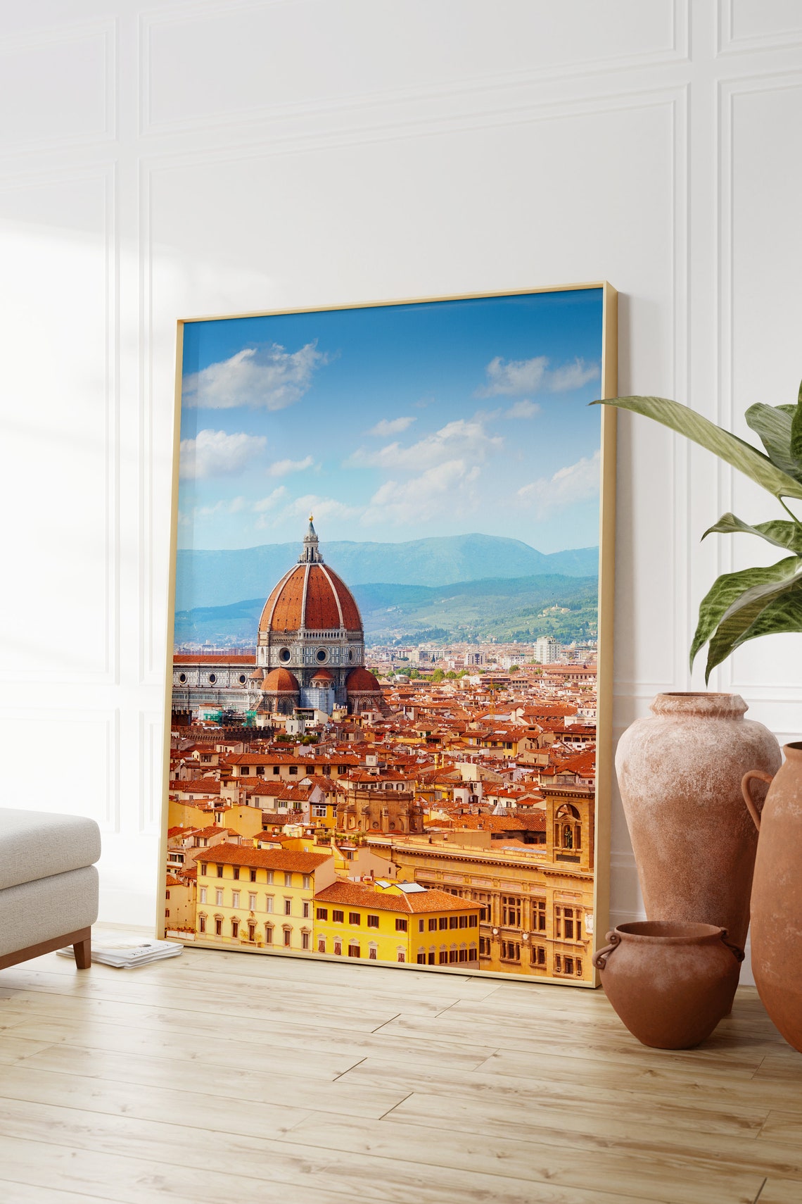 Florence Italy Duomo Cathedral over Bright Tuscan Rooftops Poster - Image 2