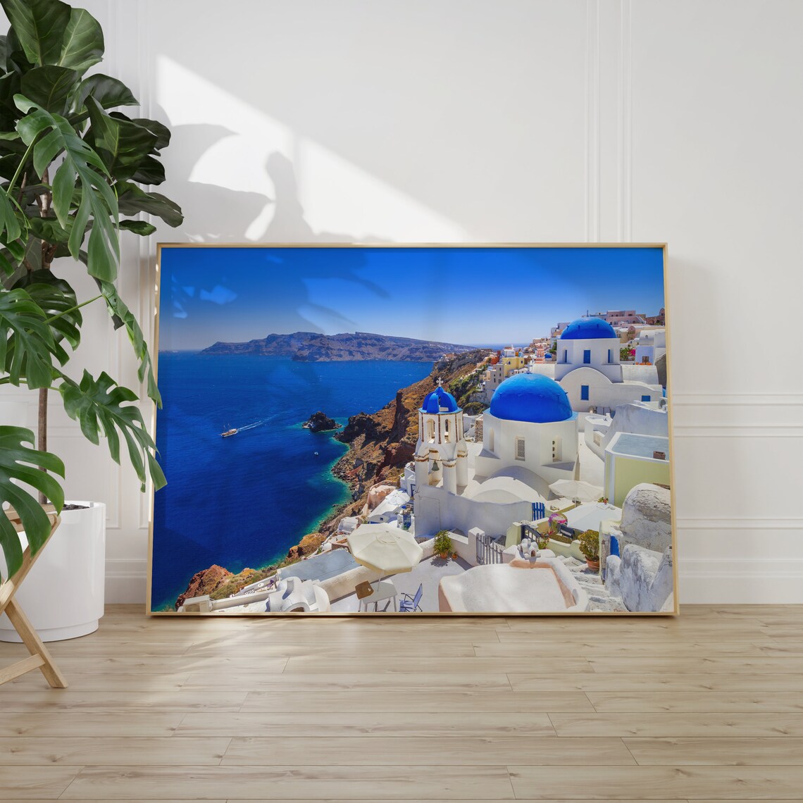 Santorini Travel Poster, Greece Photo Art Print - Image 2