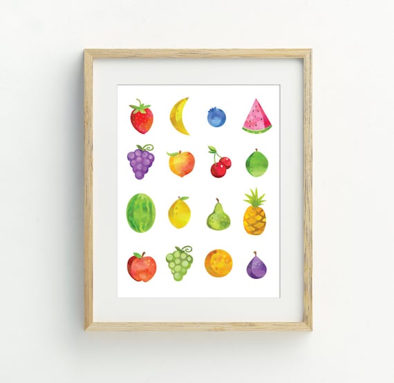 Fruit Print Kitchen Wall Decor Fruit Kitchen Wall Art Minimalist Wall Art 5x7 8x10 11x14 16x20