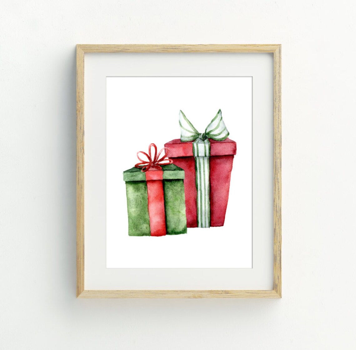 Gift Boxes Christmas Print, Holiday Wall Art