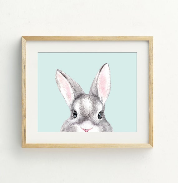 Rabbit Art Print, Nursery Wall Decor Easter
