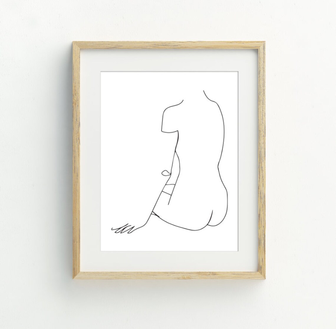 Nude Female Figure One Line Drawing Minimalist Body Abstract Poster