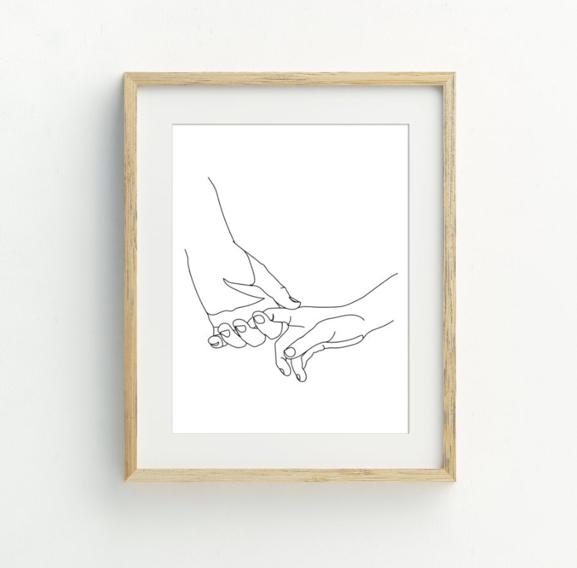 Hands Line Art Print, Abstract Minimalist Drawing - Image 2