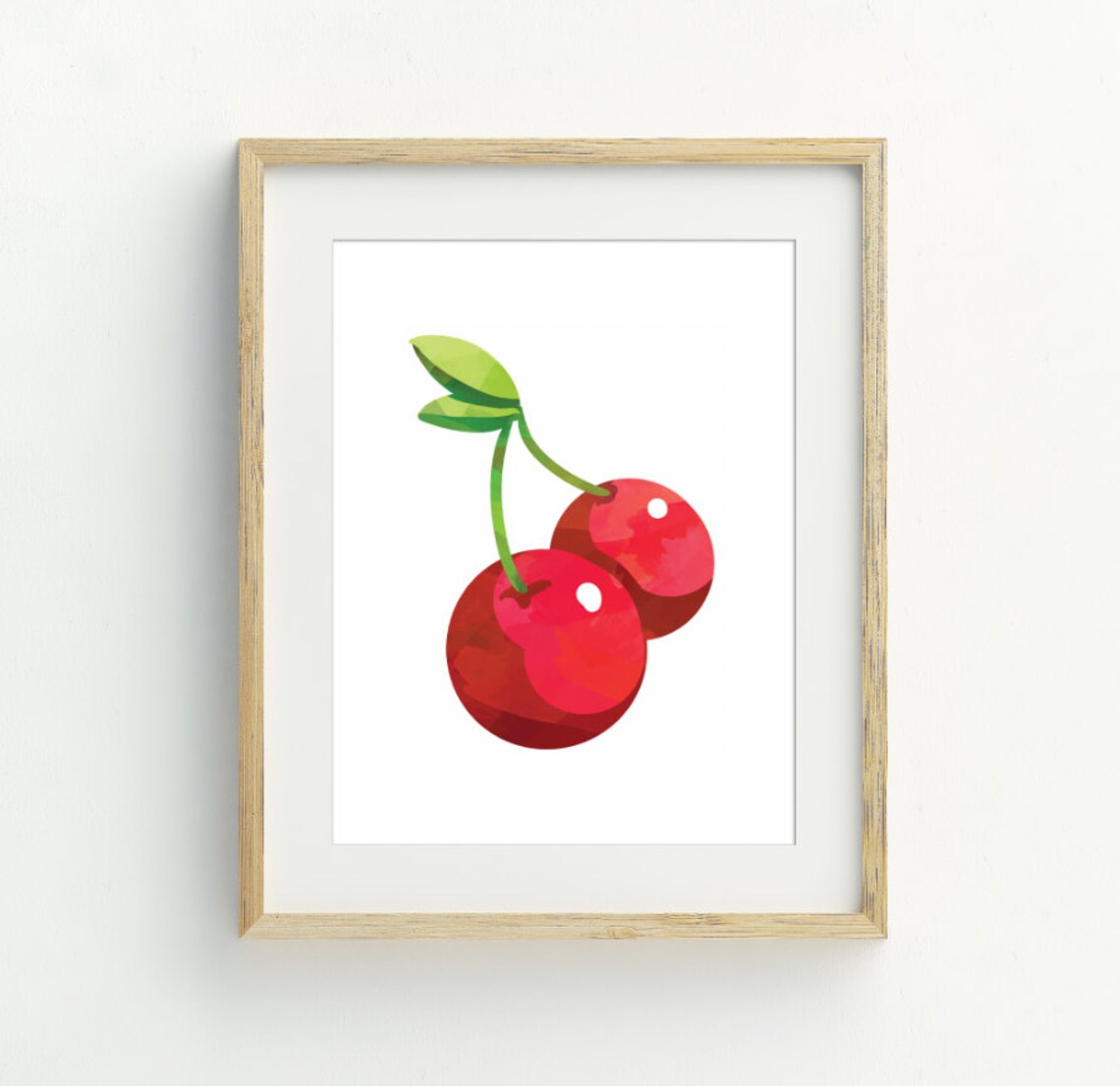 Cherry Print, Minimalist Kitchen Art Print