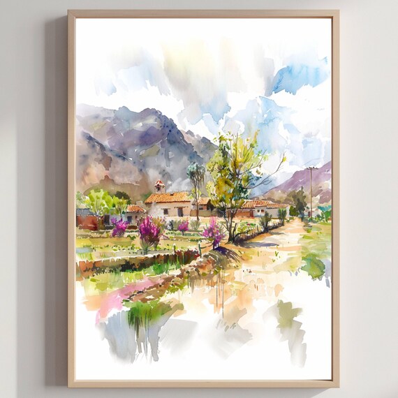 Bolivia Watercolorprint South Americatravel Poster