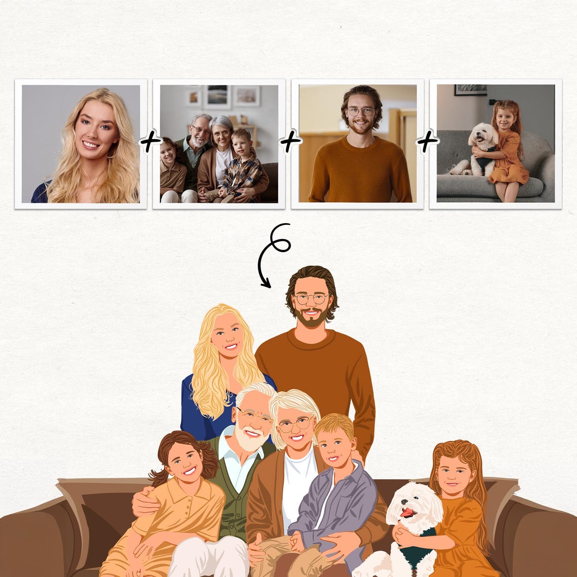 Custom Couple Portrait With Two Dogs Forever And Ever Gift Poster - Image 3