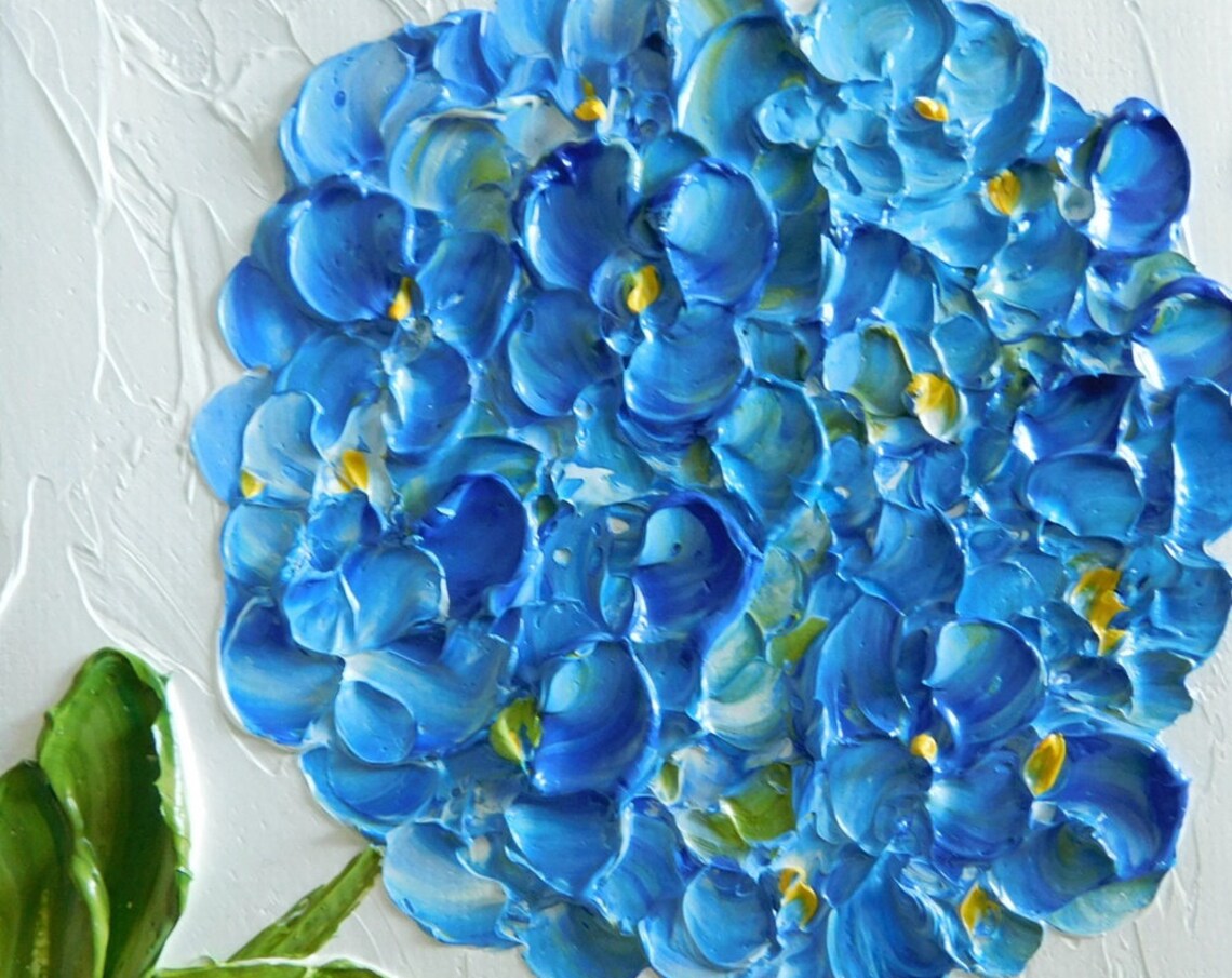 Custom Hydrangea Impasto, Minimalist Art Print - Image 5