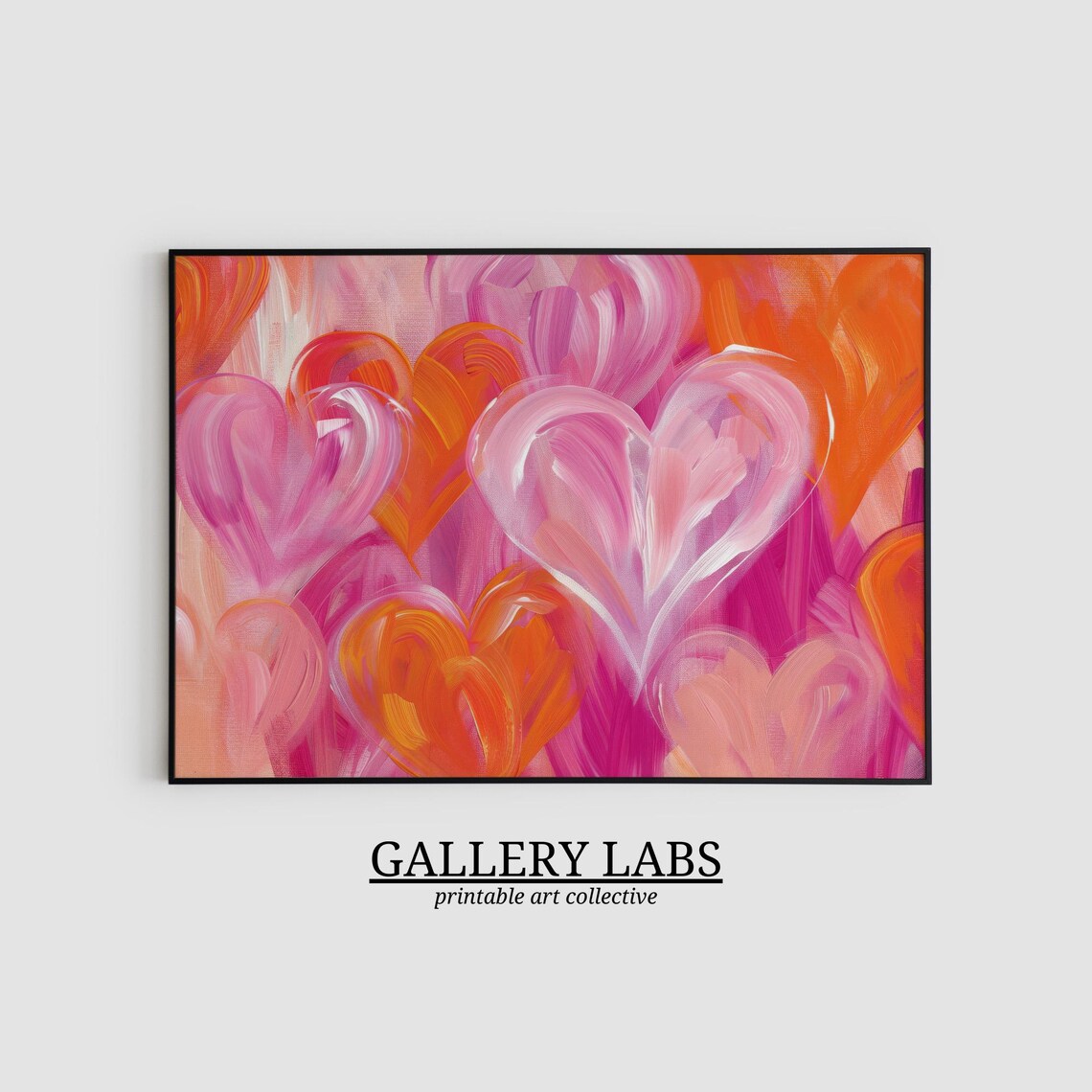 Pink Orange Print, Trendy Apartment Wall Art - Image 2