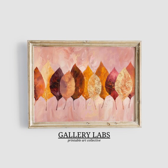 Blush Pink Autumn Trees Soft Fall Foliage Dreamy Scene Art Print