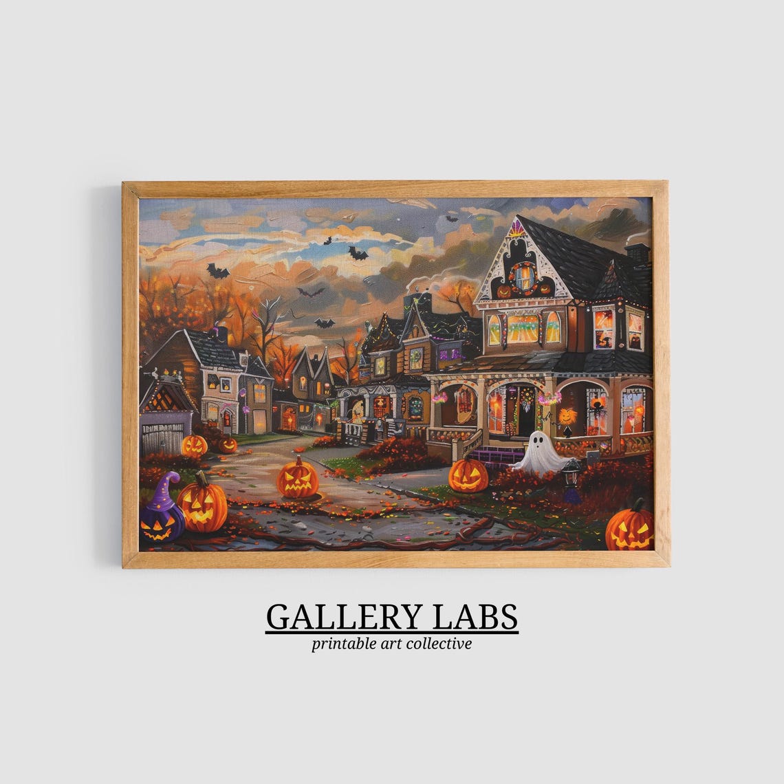Dark Jack O Lantern Ghosts Spooky Moody Halloween Night Art Print - Image 3
