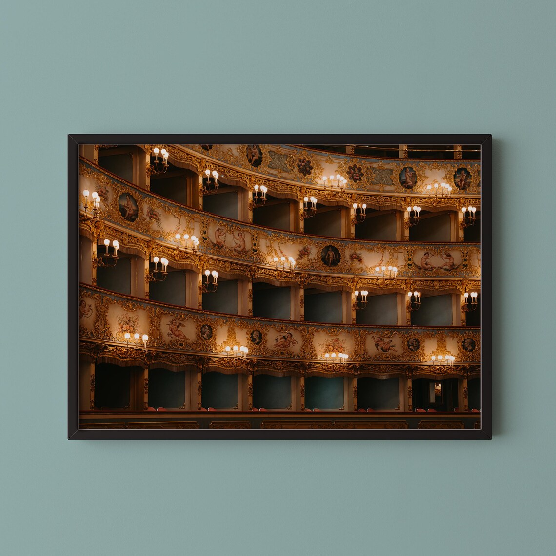 Venice Teatro La Fenice Ornate Opera House Interior Italy Poster