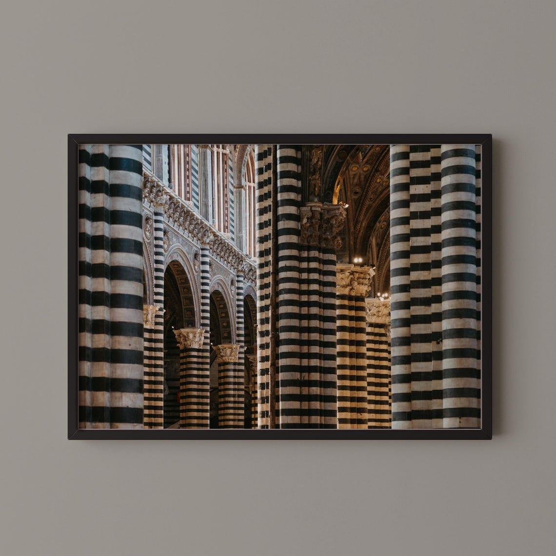 Siena Cathedral Striped Marble Columns Interior Travel Poster