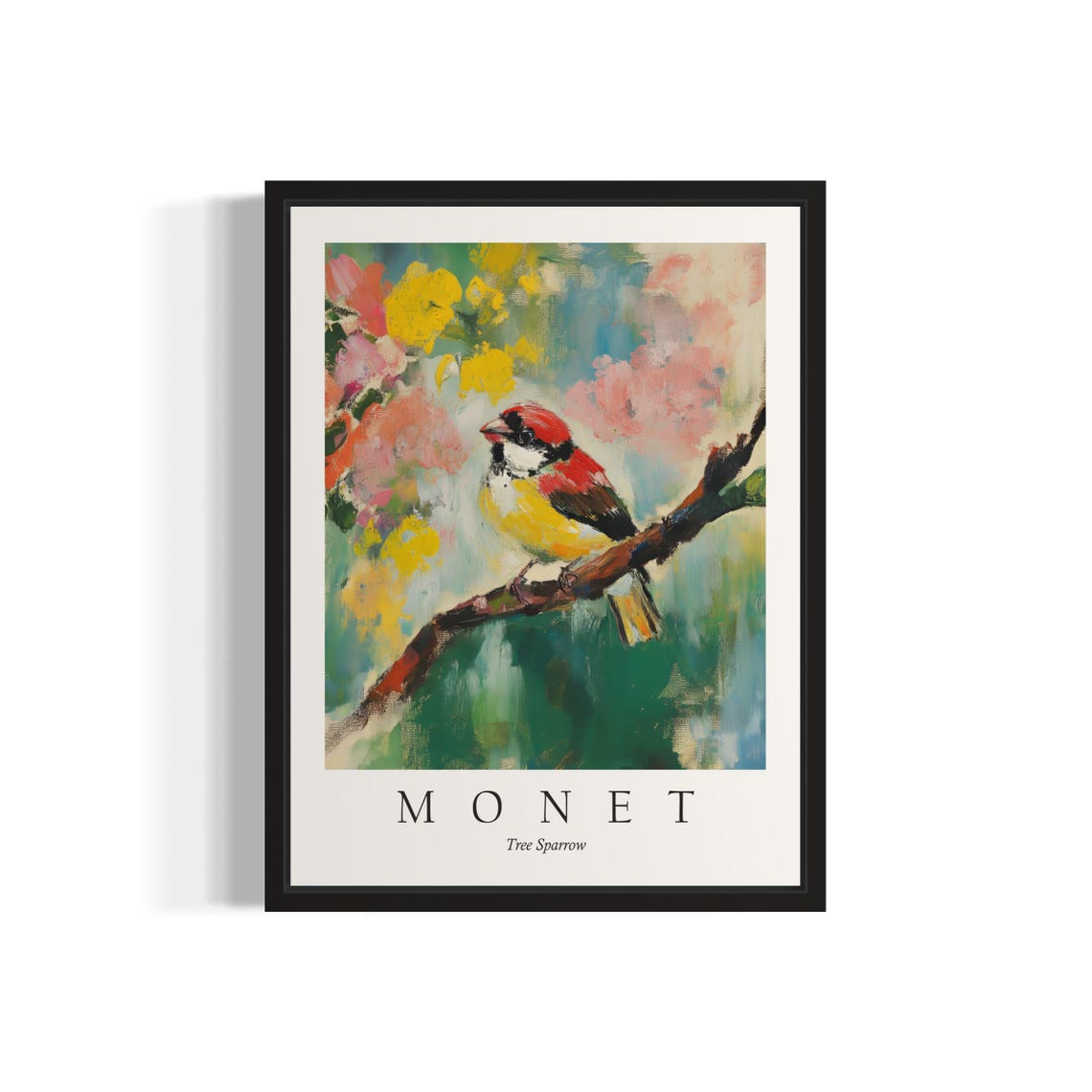 Tree Sparrow Bird, Monet Art Print