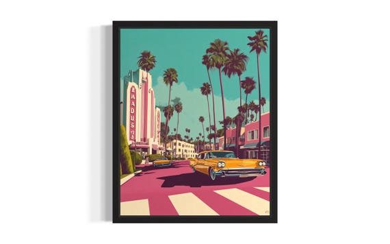 Beverly Hill Pop Art Poster Print Living Room Wall Original Paint Artwork Decor