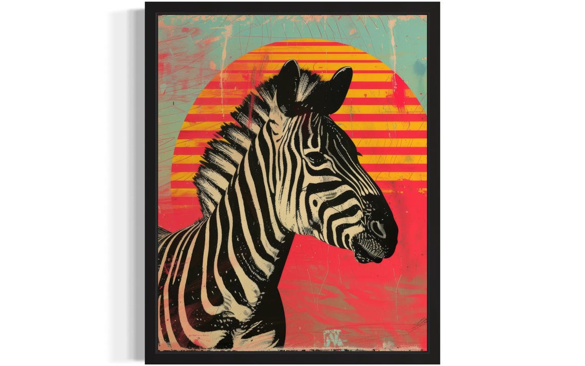 Africa Zebra Art Print, Wildlife Poster