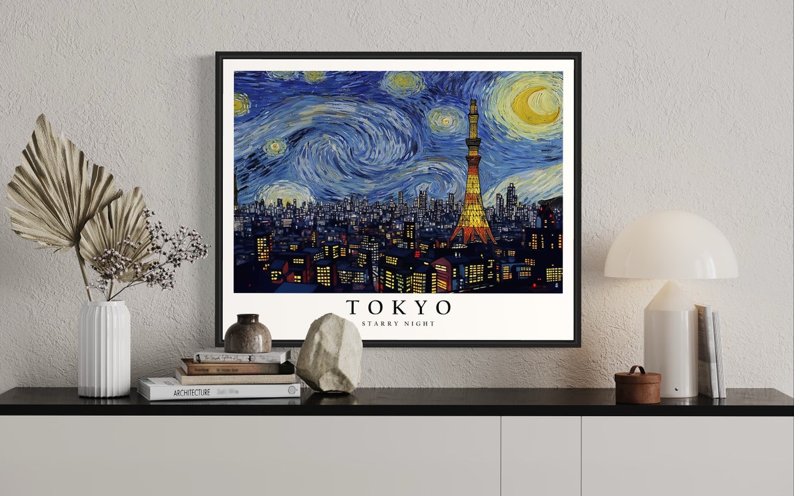 Tokyo Starry Night Tower Skyline Night Lights City View Poster - Image 2