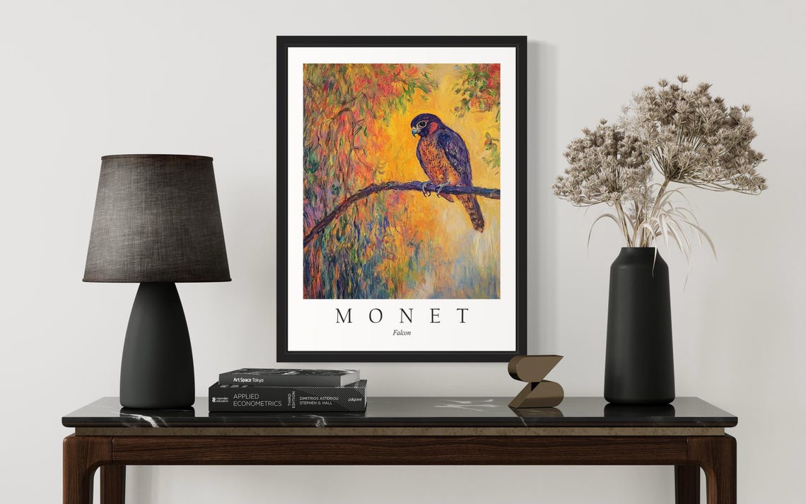 Falcon Bird Monet-Inspired Art Print - Image 3