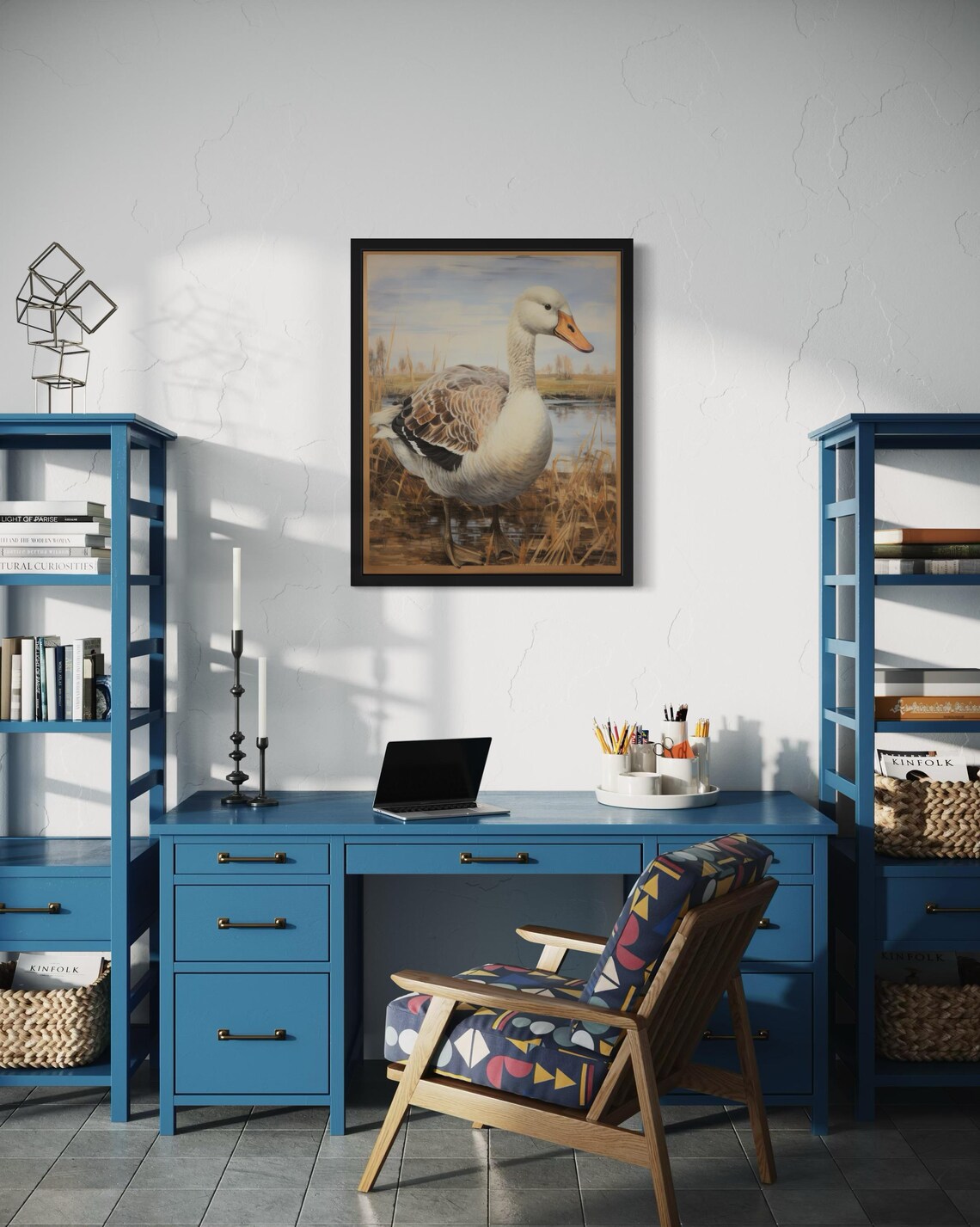 Bar-Headed Goose Standing in an Autumn Marsh Vintage Waterfowl Poster - Image 4