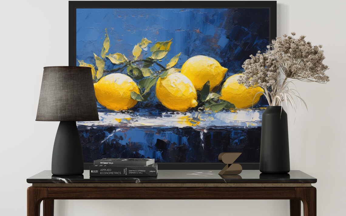 Lemon Abstract Art Print Wall Art Poster Original Paint Artwork Artwork Decor - Image 3