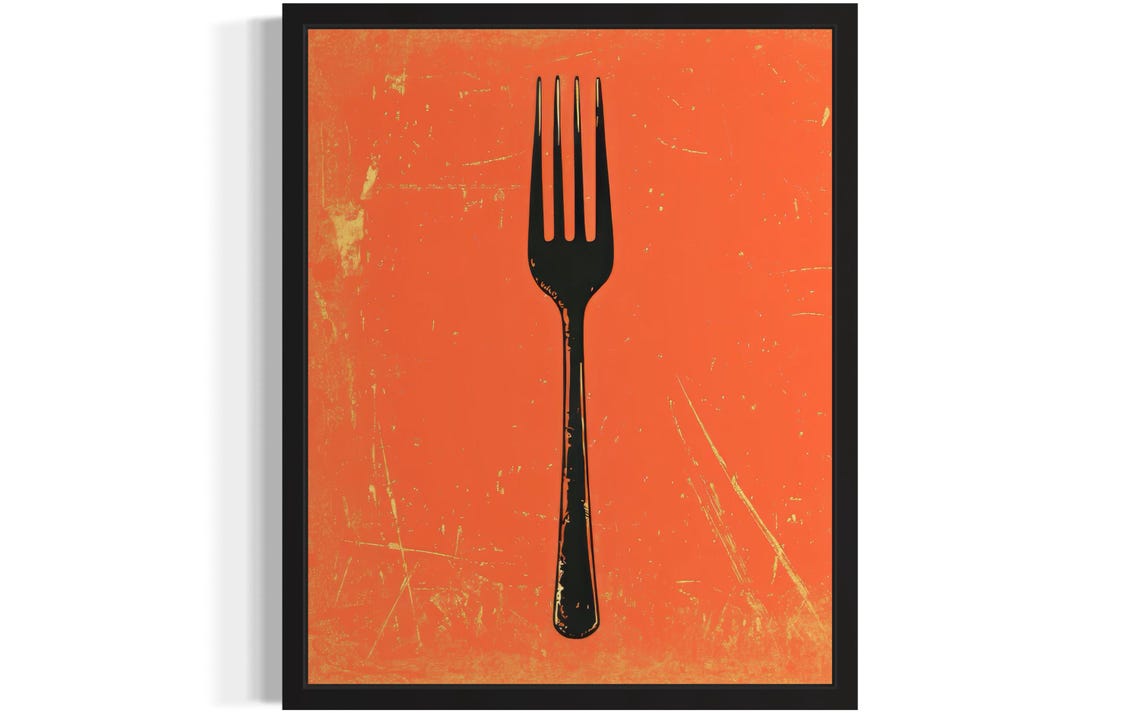 Fork Pop Art, Original Paint Artwork