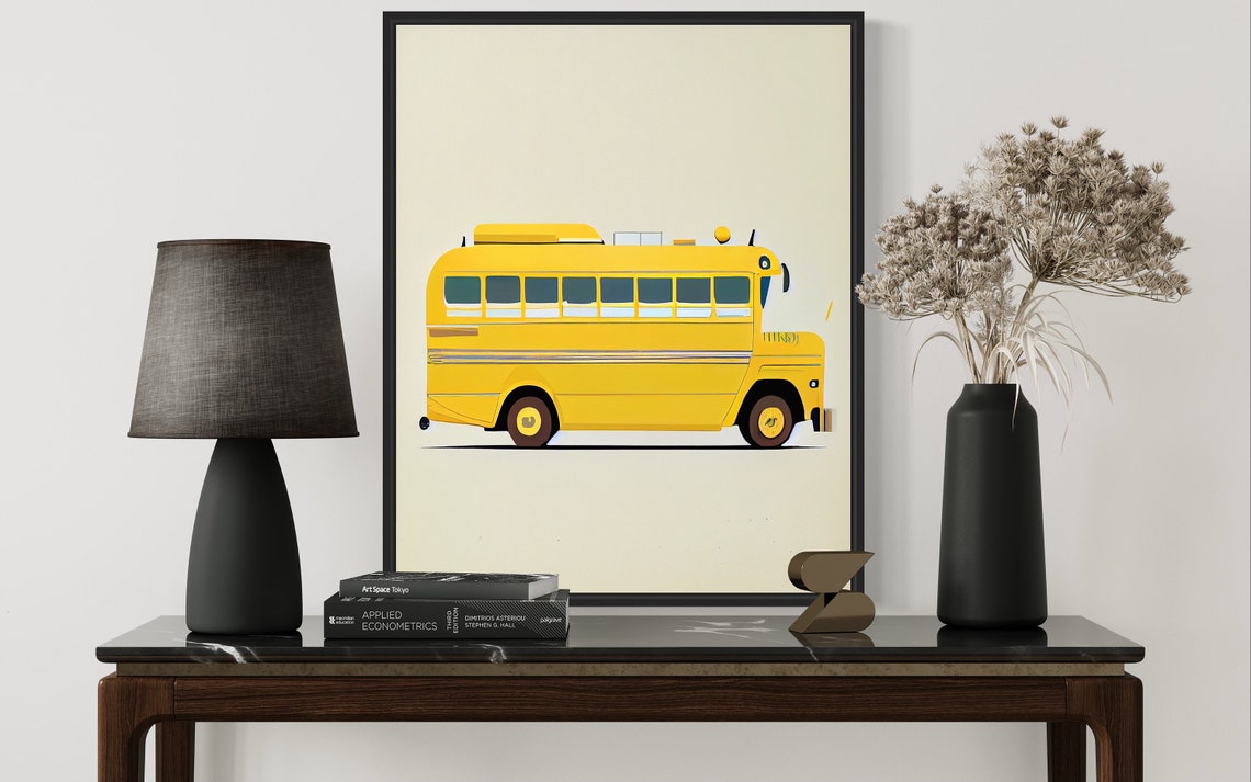 School Bus Minimalist Art Print - Image 3