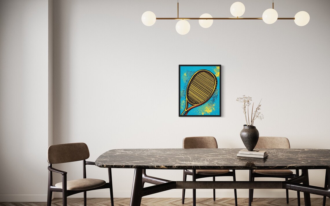 Tennis Racket Pop Art, Retro Vintage Collection - Image 2