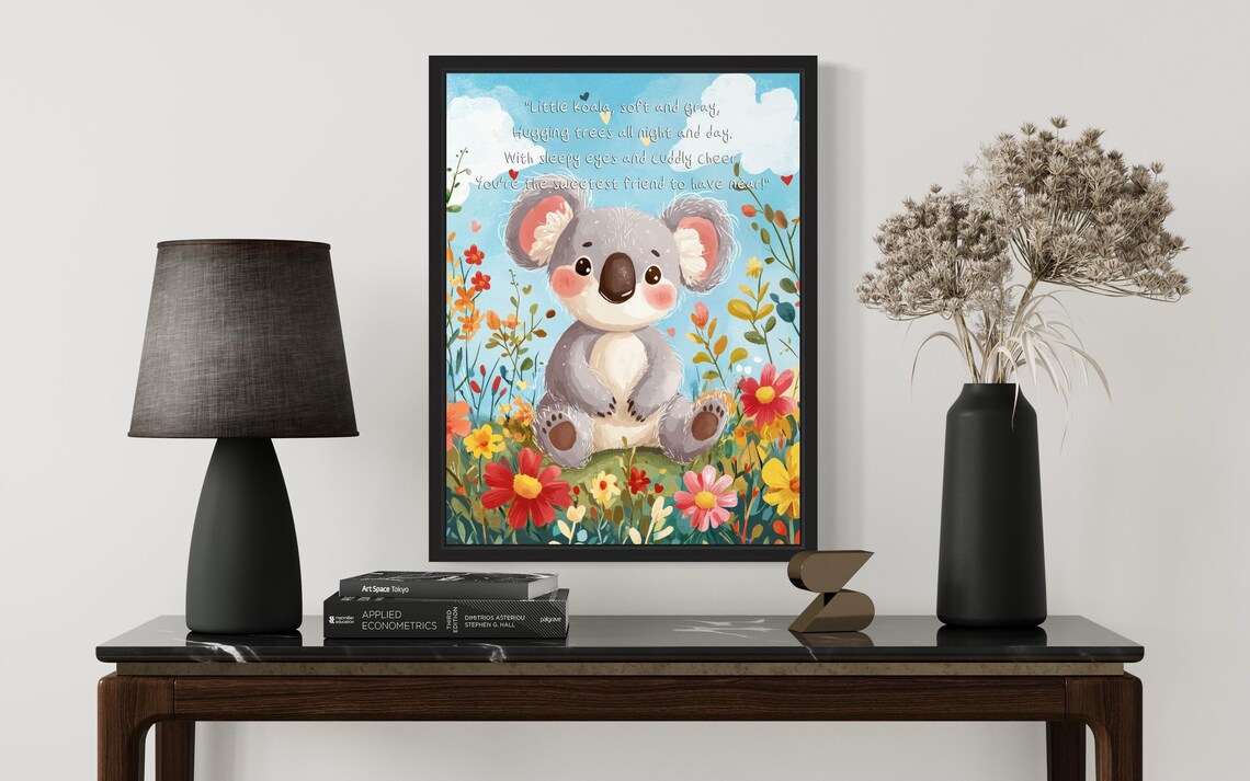 Cuddly Baby Koala with Sweetest Friend Poem Nursery Wall Poster - Image 2